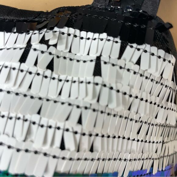NWT Fashion Nova Stardust Sequin Mini Dress White Blue Green Black Size Medium - Picture 7 of 16